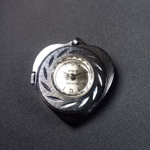 Focal De‎ Luxe Silver Tone Swiss Movt Dial Watch Pendant for Necklace - Picture 1 of 5